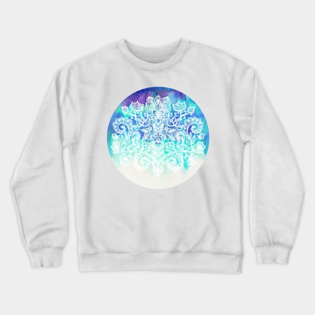 Indigo & Aqua Abstract Crewneck Sweatshirt by micklyn